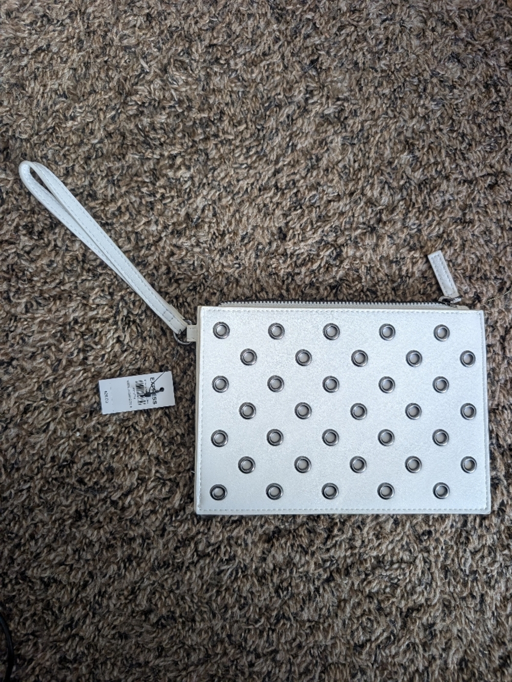 2/$20 Express Grommet White Wristlet